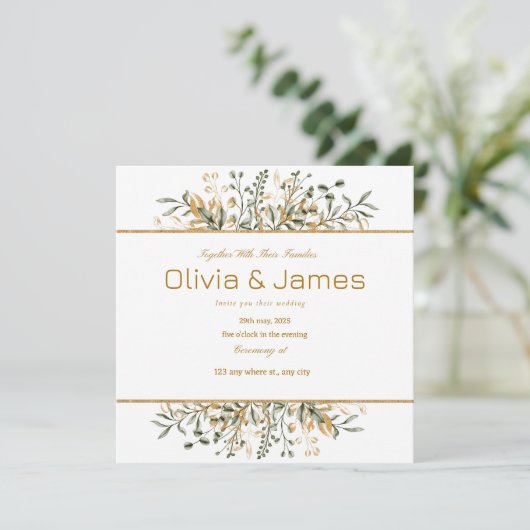 Gouden groene luxe voor een speciale dag kaart (Staand voorkant)