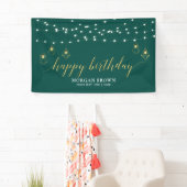 Gouden & Groene Moderne Verjaardagsbanner Spandoek (Insitu)