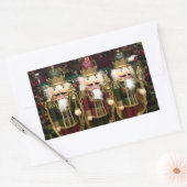 Gouden Groene Notenkraker Soldaten Kerst Rechthoekige Sticker (Envelop)