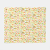 Gouden, groene, Oranje herfst bladeren op wit Fleece Deken (Voorkant (Horizontaal))