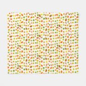 Gouden, groene, oranje herfstbladeren op wit fleece deken (Voorkant (Horizontaal))