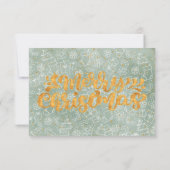 Gouden Groene Patroon Kerst Ticket Cadeaubon (Achterkant)