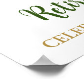 Gouden Groene Pensioenpartij Aangepaste 18x24 Foto Poster (Hoek)