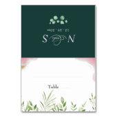 Gouden Groene Platte Trouwplaatskaart Kaart (Voorkant)