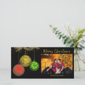 Gouden Groene Rode Ornamenten Één Kaart van de Fot (Staand voorkant)