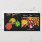 Gouden Groene Rode Ornamenten Één Kaart van de Fot (Voorkant)