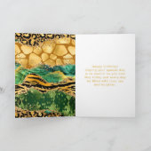 Gouden Groene Safari Agaat Sweet 16 Gelukkige Verj Kaart (Binnen)