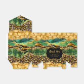 Gouden groene safari agaat zoet zestien dank u bedankdoosjes (Uitgevouwen)
