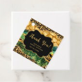 Gouden groene safari agaat zoet zestien dank u bedankjes labels (In situ)