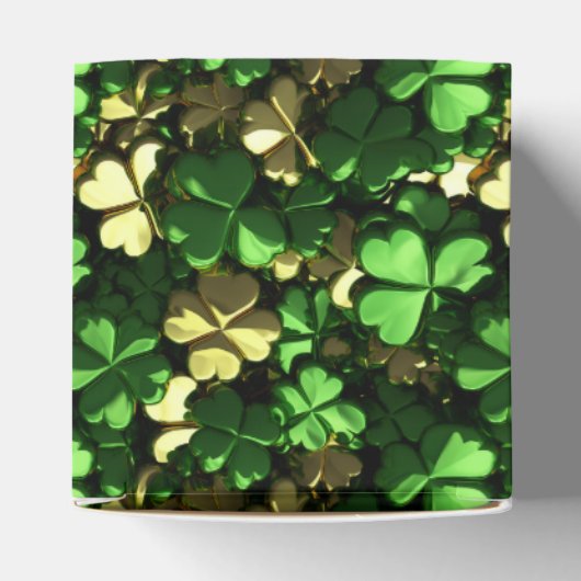 Gouden Groene Shamrocks Bedankdoosjes (Bovenkant)