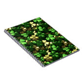 Gouden Groene Shamrocks Notitieboek (Rechterzijde)