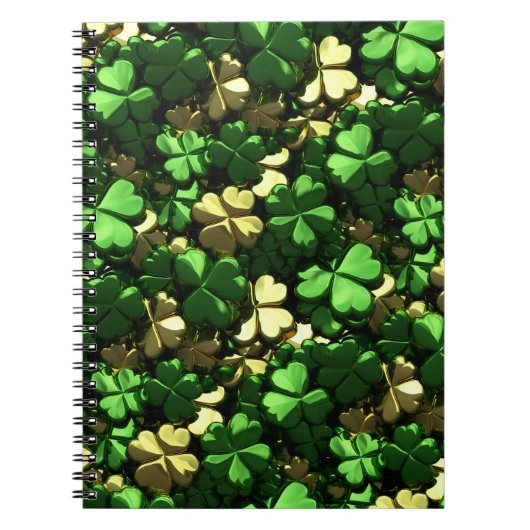 Gouden Groene Shamrocks Notitieboek (Voorkant)