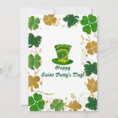 Gouden Groene Shimmer Ierse Shamrocks St Pattys Ba Kaart (Achterkant)