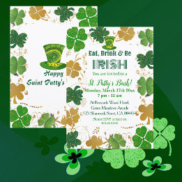 Gouden Groene Shimmer Ierse Shamrocks St Pattys Ba Kaart