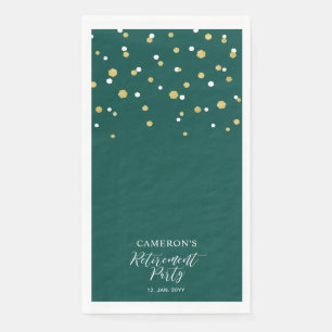 Gouden & Groene Stijlvolle Confetti Pensioenfeest Servet