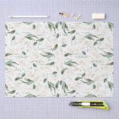 Gouden groene takken elegant wit tissuepapier (Craft)