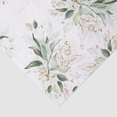 Gouden groene takken Elegant wit Tissuepapier (Detail)