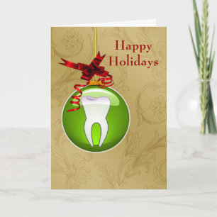 gouden groene Tandarts Kerstkaarten Feestdagen Kaart