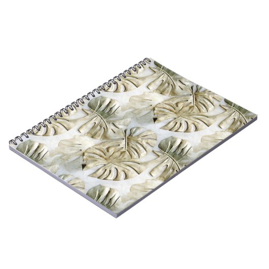 Gouden groene tropische bladeren notitieboek (Linkerzijde)