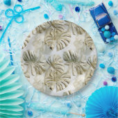 Gouden groene tropische bladeren papieren bordje (Feest)