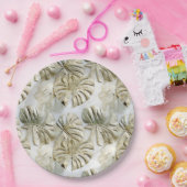 Gouden groene tropische bladeren papieren bordje (Feest)