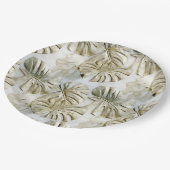 Gouden groene tropische bladeren papieren bordje (Gekanteld)