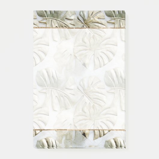 Gouden groene tropische bladeren post-it® notes (Voorkant)