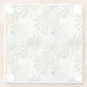 Gouden groene tropische bladeren salie glazen onderzetter (Achterkant)