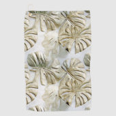 Gouden groene tropische bladeren salie golfhanddoek (Voorkant)