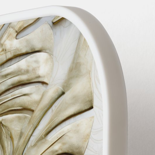 Gouden groene tropische bladeren salie pickleball paddle (Links Detail)