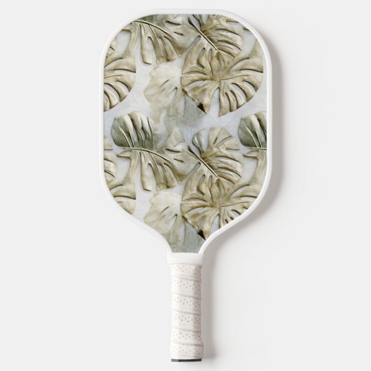 Gouden groene tropische bladeren salie pickleball paddle (Voorkant)