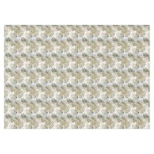 Gouden groene tropische bladeren salie tafelkleed (Voorkant (Horizontaal))