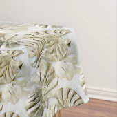 Gouden groene tropische bladeren salie tafelkleed (Voorbeeld)