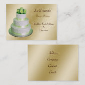 gouden groene Trouwtaart makers Visitekaartje (Voorkant / Achterkant)