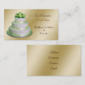 gouden groene Trouwtaart makers Visitekaartje (Voorkant / Achterkant)
