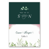 Gouden Groene Uitnodigingskaart voor Gasten Naam B Kaart (Voorkant)