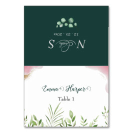 Gouden Groene Uitnodigingskaart voor Gasten Naam B Kaart