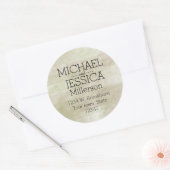 Gouden Groene Waterverf Gepersonaliseerd adres Ronde Sticker (Envelop)