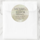 Gouden Groene Waterverf Gepersonaliseerd adres Ronde Sticker (Tas)