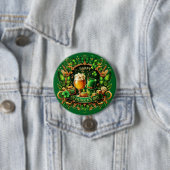 Gouden & Groene Weelderige St. Patrick's Dag Vieri Ronde Button 7,6 Cm (In situ)