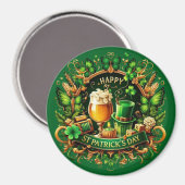 Gouden & groene weelderige St. Patrick's Day-vieri Magneet (Voorkant / Achterkant)