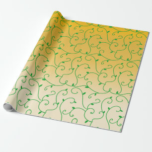 Gouden groene wijnstok bladeren patroon cadeaupapier