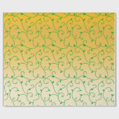 Gouden groene wijnstok bladeren patroon cadeaupapier (Vlak)