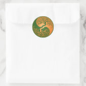 Gouden Groene Yin Yang Boom Ronde Sticker (Tas)