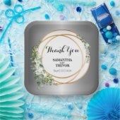 Gouden Groenen: Aangepaste Botanische Sticker Papieren Bordje (Feest)