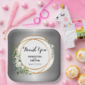 Gouden Groenen: Aangepaste Botanische Sticker Papieren Bordje (Feest)