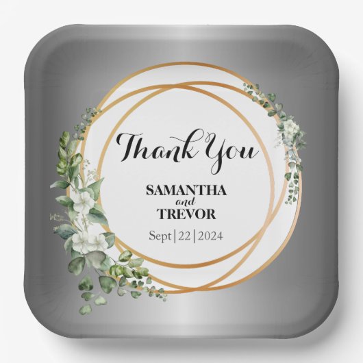 Gouden Groenen: Aangepaste Botanische Sticker Papieren Bordje (Voorkant)