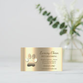 Gouden Grooming Service Paw Print Metallic Visitekaartje (Staand voorkant)