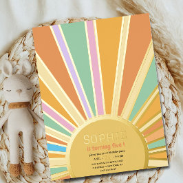 Gouden grote zon met stralen verjaardag uitnodigin folie feestdagen briefkaart