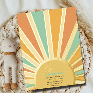gouden grote zon met stralen verjaardagsuitnodigin folie feestdagen briefkaart